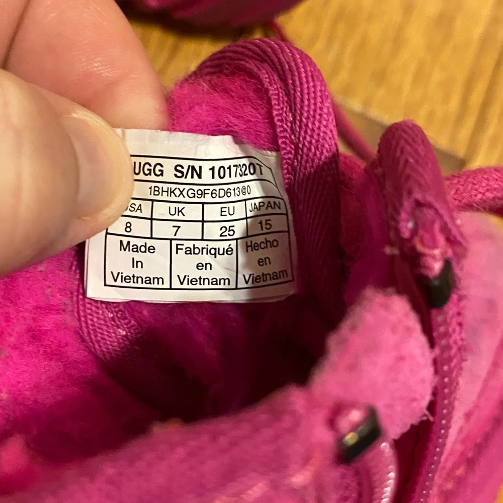Girls' Pink‎ Ugg Toddler Neumel II Suede Shearling Boots Size 8 1017320T